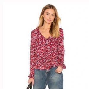 Revolve Rails 'Beaux' Floral Peplum Style Blouse, Tie Waist